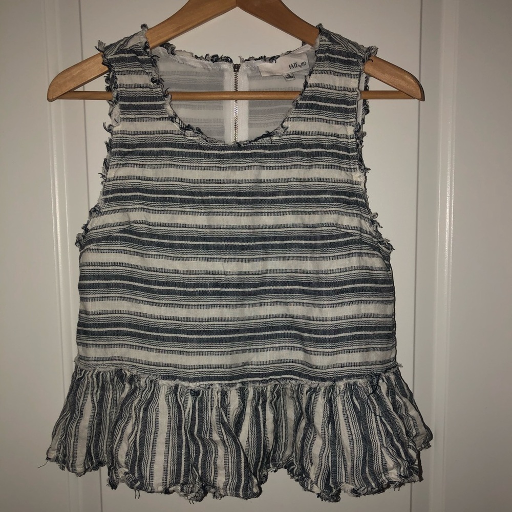 Fate by LFD sleeveless blouse w/ back half zip